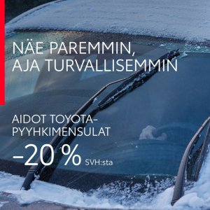 Tuulilasi kuntoon alkuperäisillä Toyota-pyyhkimensulilla